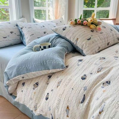 Pijama họa tiết phối chăn ga